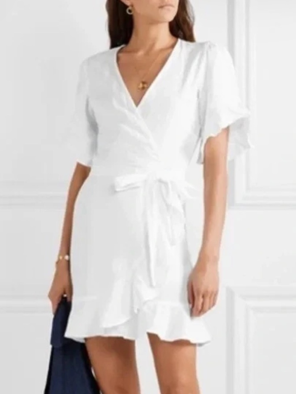 Honorine Edie Linen Wrap Dress Womens Size M Cottagecore Resortwear Boho Beachy